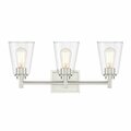 Designers Fountain Westin 22.5in 3-Light Satin Platinum Modern Industrial Indoor Wall Sconce with Clear Glass Shades 95703-SP